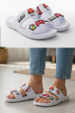 Cool Rubber Slippers with Gaming Icons (L258) - Image 2
