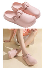 Flat Solid Color Closed Toe Clogs (B219) - Image 3