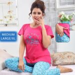 Cotton Women Half Sleeves Pajama Set (9869)