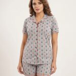 Cotton Women Half Sleeves Pajama Set (JS600)