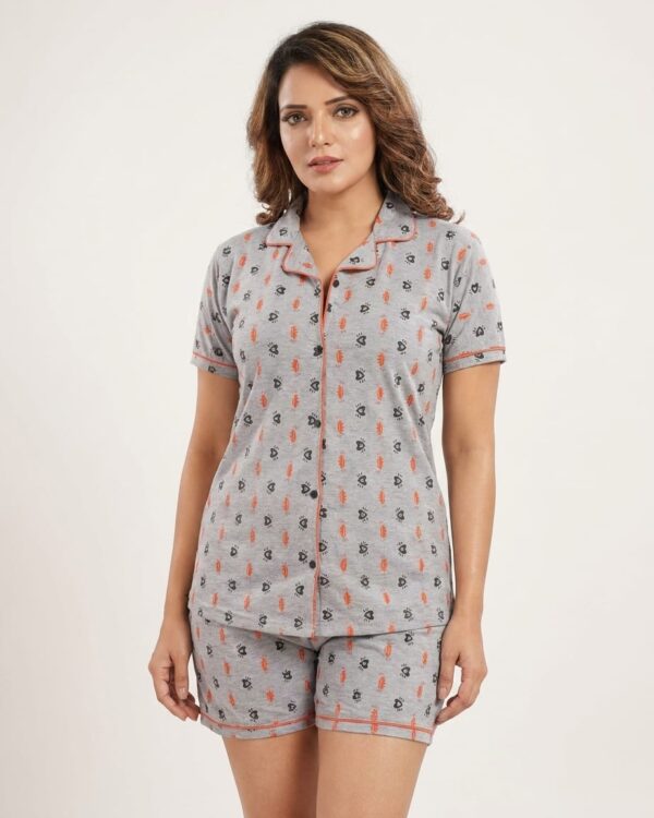 Cotton Women Half Sleeves Pajama Set (JS600)