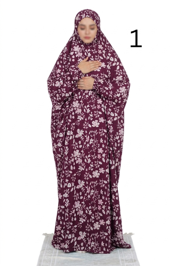 Printed Prayer Gown (Thobe Salat) Free Size (PTS2)