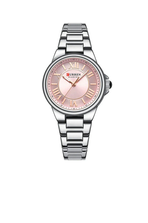 Curren Metal Belt Pink Dial Watch (9091)