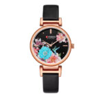 Curren Leather Belt Flower Design Dial Watch (9053)