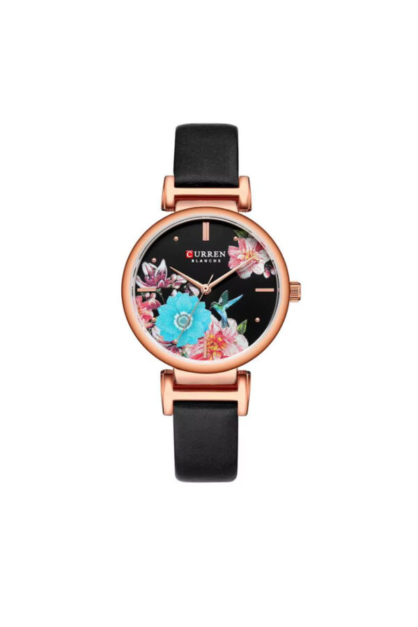 Curren Leather Belt Flower Design Dial Watch (9053)