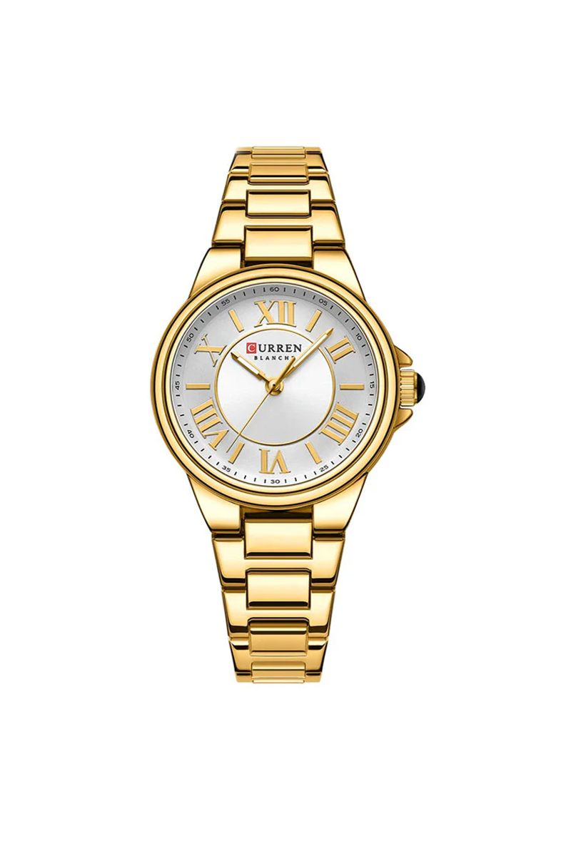 Curren Metal Belt White Dial Watch (9091)