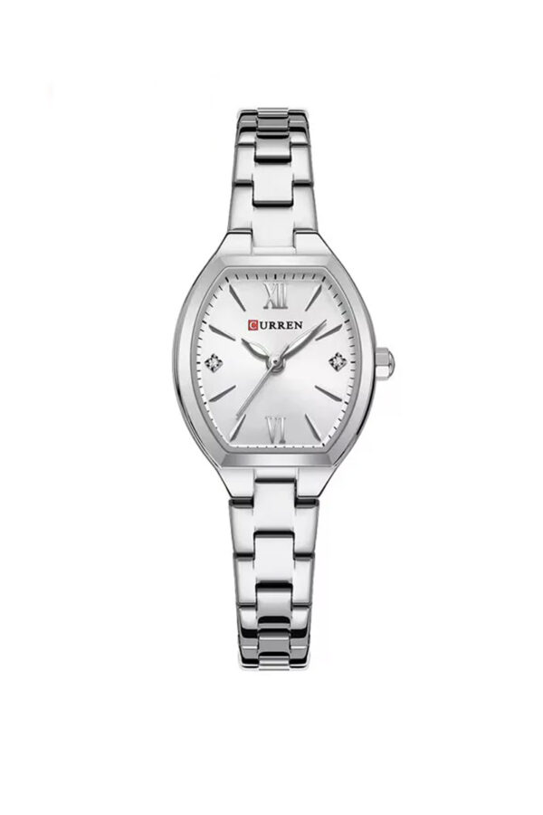 Curren Metal Belt Sliver Dial Watch (9112)