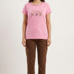 Women Cotton Half Sleeves Pajama Set (1710)