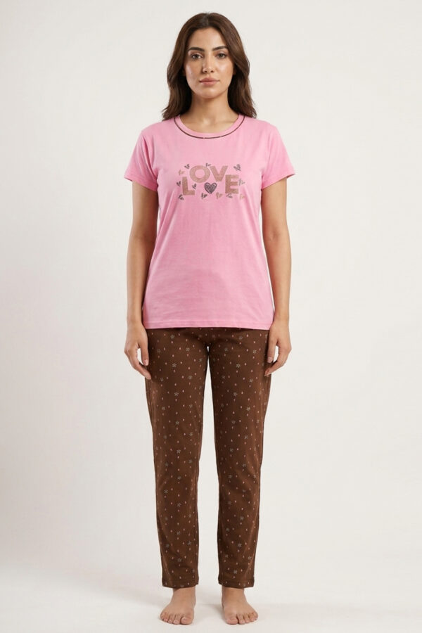 Women Cotton Half Sleeves Pajama Set (1710)