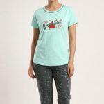 Women Cotton Half Sleeves Pajama Set (1714)