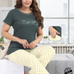 Women Cotton Half Sleeves Pajama Set (1952)