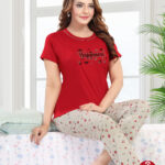 Women Cotton Half Sleeves Pajama Set (1707)