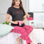 Women Cotton Half Sleeves Pajama Set (1712)