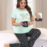 Women Cotton Half Sleeves Pajama Set (1737)