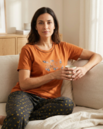 Women Cotton Half Sleeves Pajama Set (1738) - Image 2