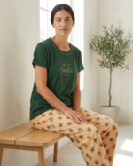 Women Cotton Half Sleeves Pajama Set (1708) - Image 2