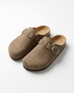 Suede Leather Clog Slippers (F1222)