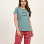 Women Cotton Half Sleeves Pajama Set (1768)