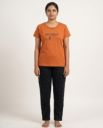 Women Cotton Half Sleeves Pajama Set (1760)