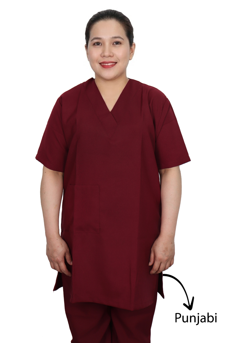 k243 maroon Uniform Kreb Punjabi يونيفورم كريب بنجابي (K243) - Image 1