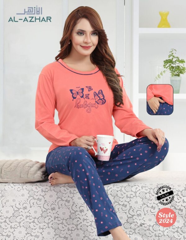 Women Cotton Full Sleeves Pajama Set (2024)