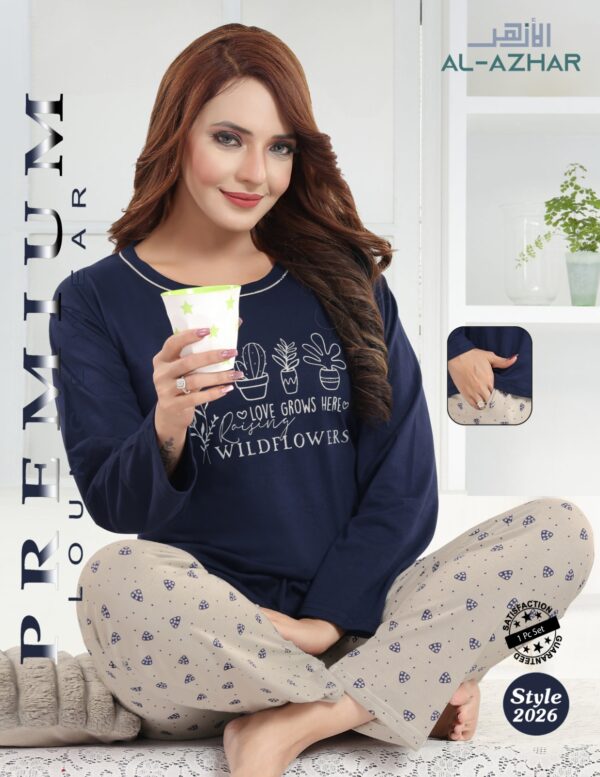 Women Cotton Full Sleeves Pajama Set (2026)