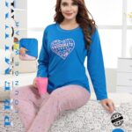 Women Cotton Full Sleeves Pajama Set (2027)